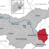 Grafische Darstellung zur Lage des Bezirks Medebach im Hochsauerlandkreis