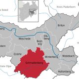 Grafische Darstellung zur Lage des Bezirks Schmallenberg im Hochsauerlandkreis