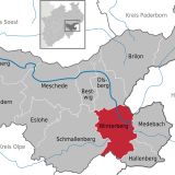 Grafische Darstellung zur Lage des Bezirks Winterberg im Hochsauerlandkreis